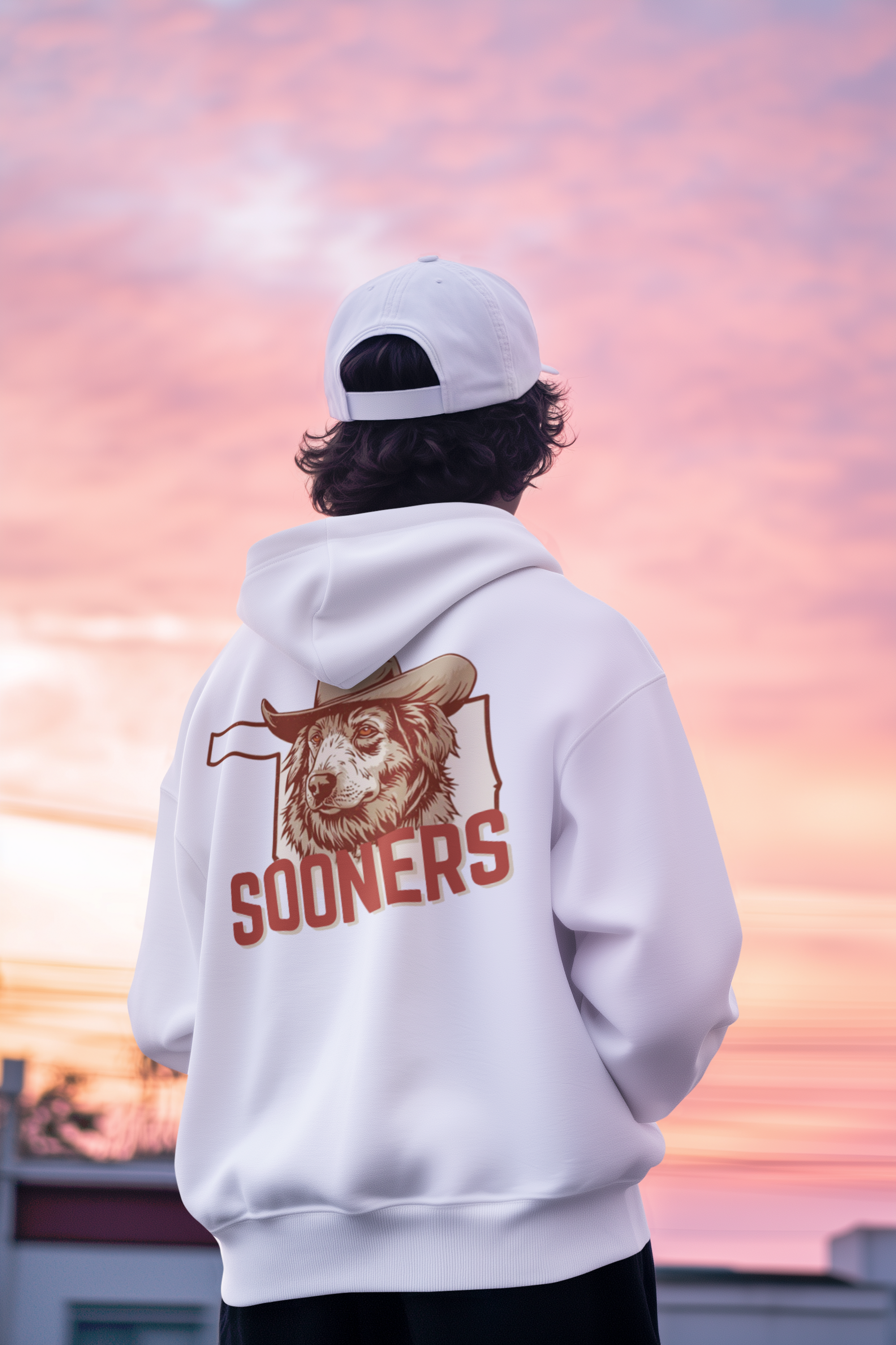 distinctive Sooners Map And Cowboy Bear Hoodie.
