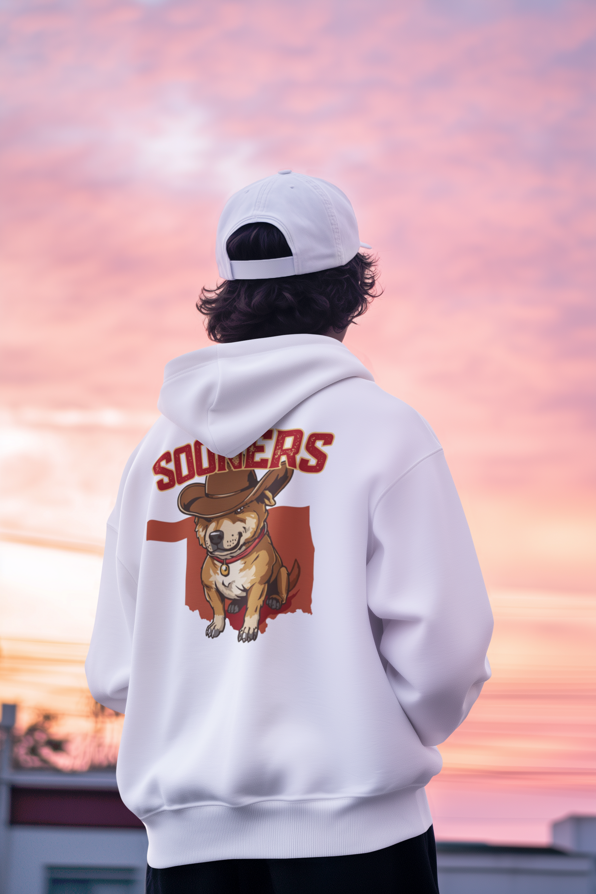 Saddle up in style with this unique Sooners map cowboy dog hoodie—the perfect blend of Oklahoma pride and Western charm.