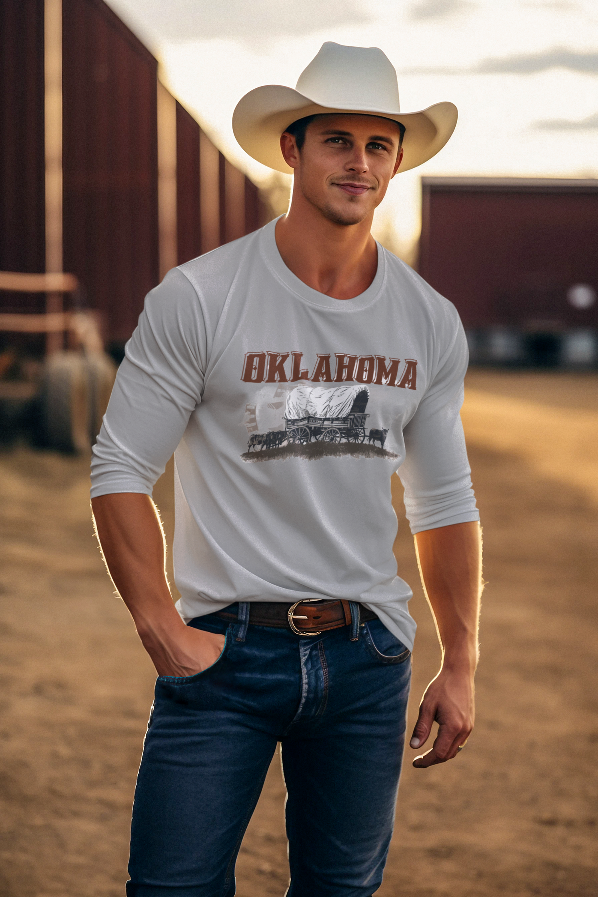 Oklahoma Ranch Men's T-shirt Embrace Authentic Western style with this rugged men's t-shirt, designed for those who appreciate genuine ranch heritage.