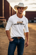 Saddle up in comfort with our Oklahoma Trail Rider Long Sleeve T-Shirt, designed for those who live the cowboy lifestyle.