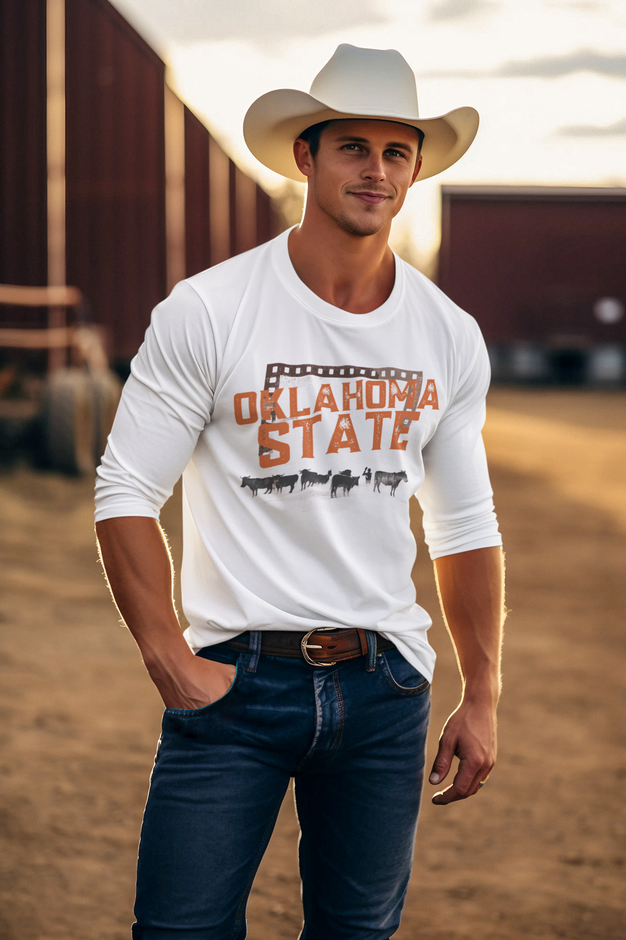 Oklahoma state camera roll long sleeve t-shirt