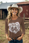 Hit the road in timeless style with the RT 66 Tan Tee.