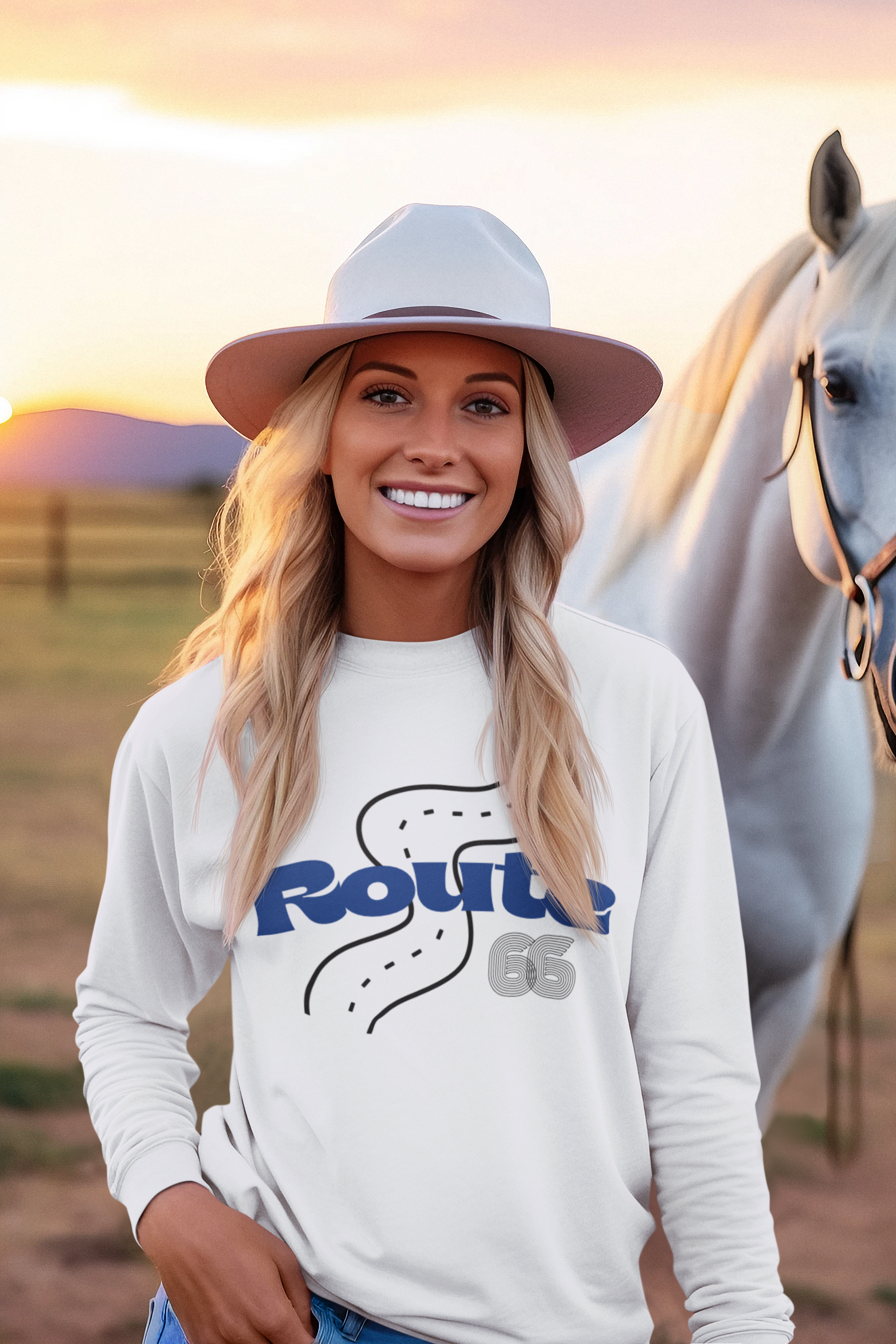 Hit the road in timeless style with our 66 Route Long Sleeve T-Shirt.