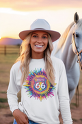 Hit the open road in style with this classic Long Sleeve Route 66 T-Shirt. Featuring the iconic Route 66 graphic, this tee captures the spirit of American adventure and timeless nostalgia.