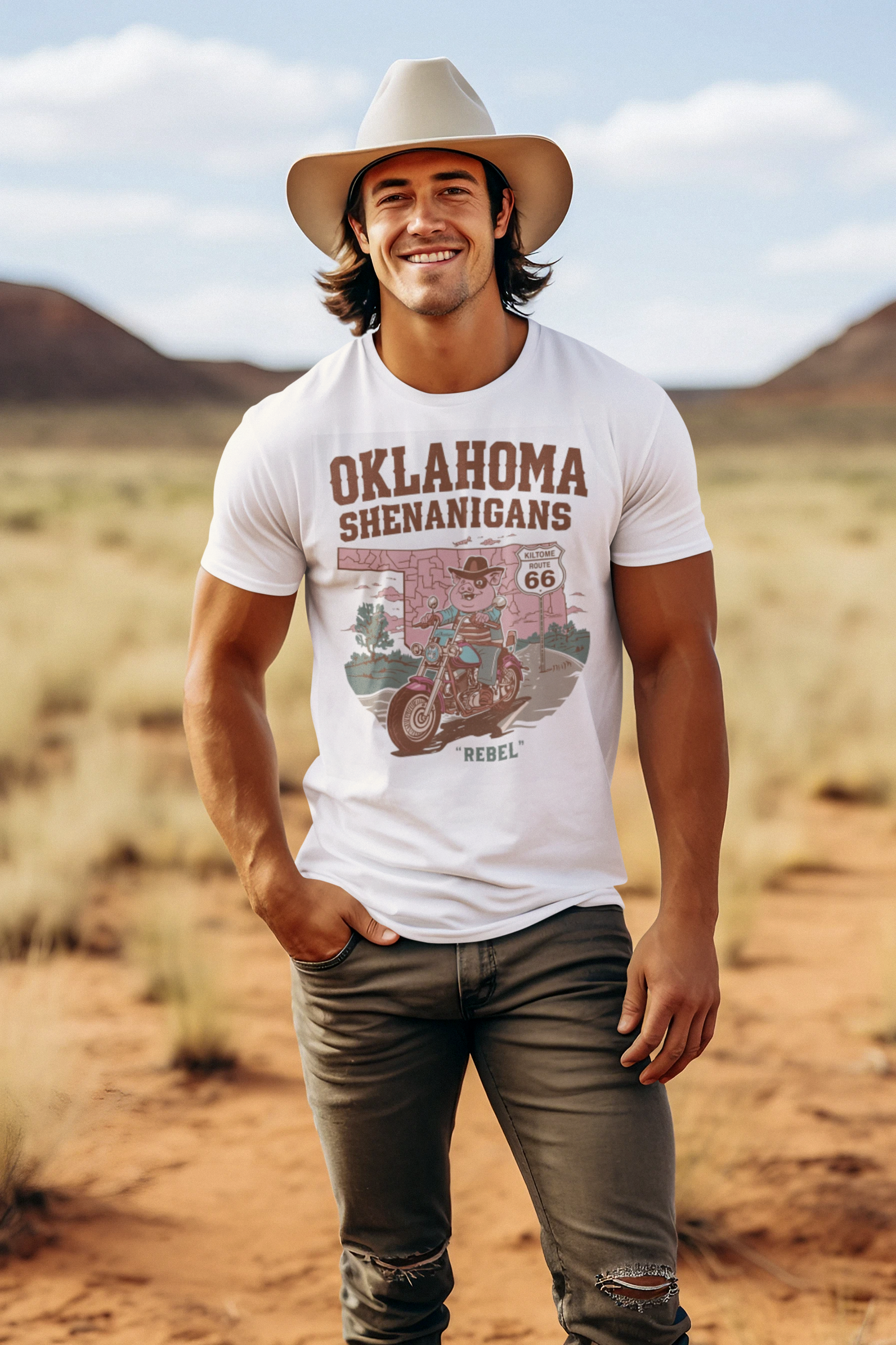 Oklahoma Shenanigans Men's T-Shirt Get ready to show your playful side with this bold Oklahoma Shenanigans tee.